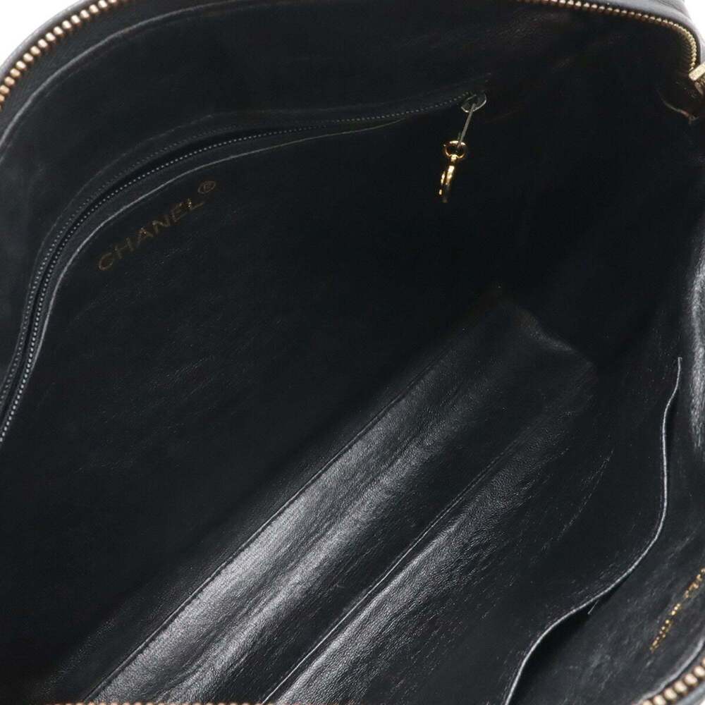 CHANEL Black Lambskin Leather Logo Shoulder Bag - Picture 6 of 10